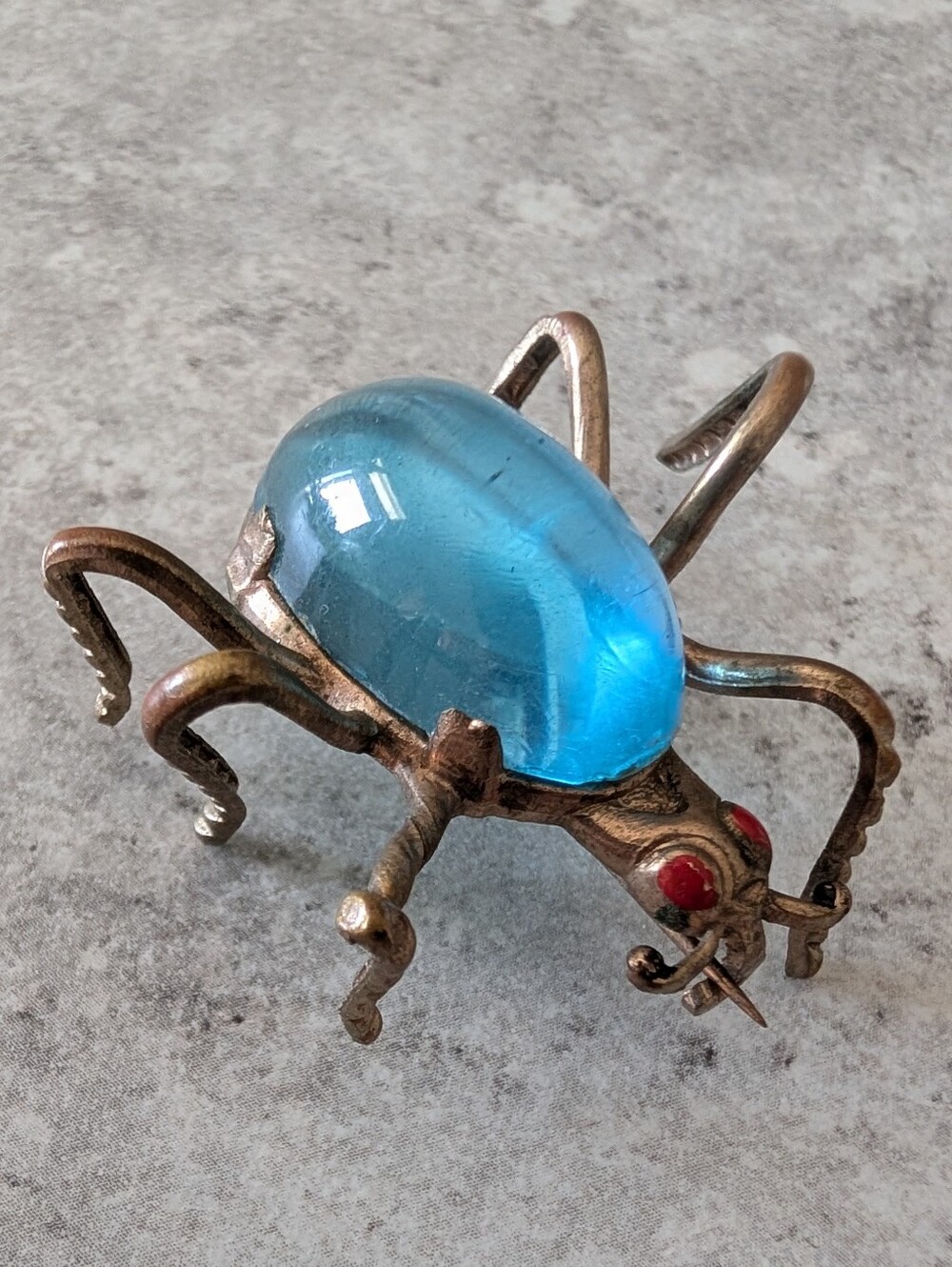 Vintage Jelly Belly Beetle Brooch